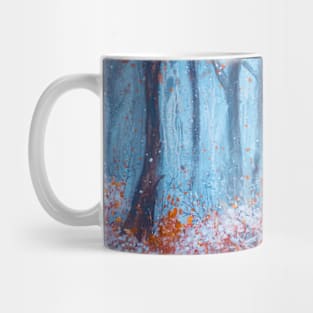 Foggy autumn woods Mug